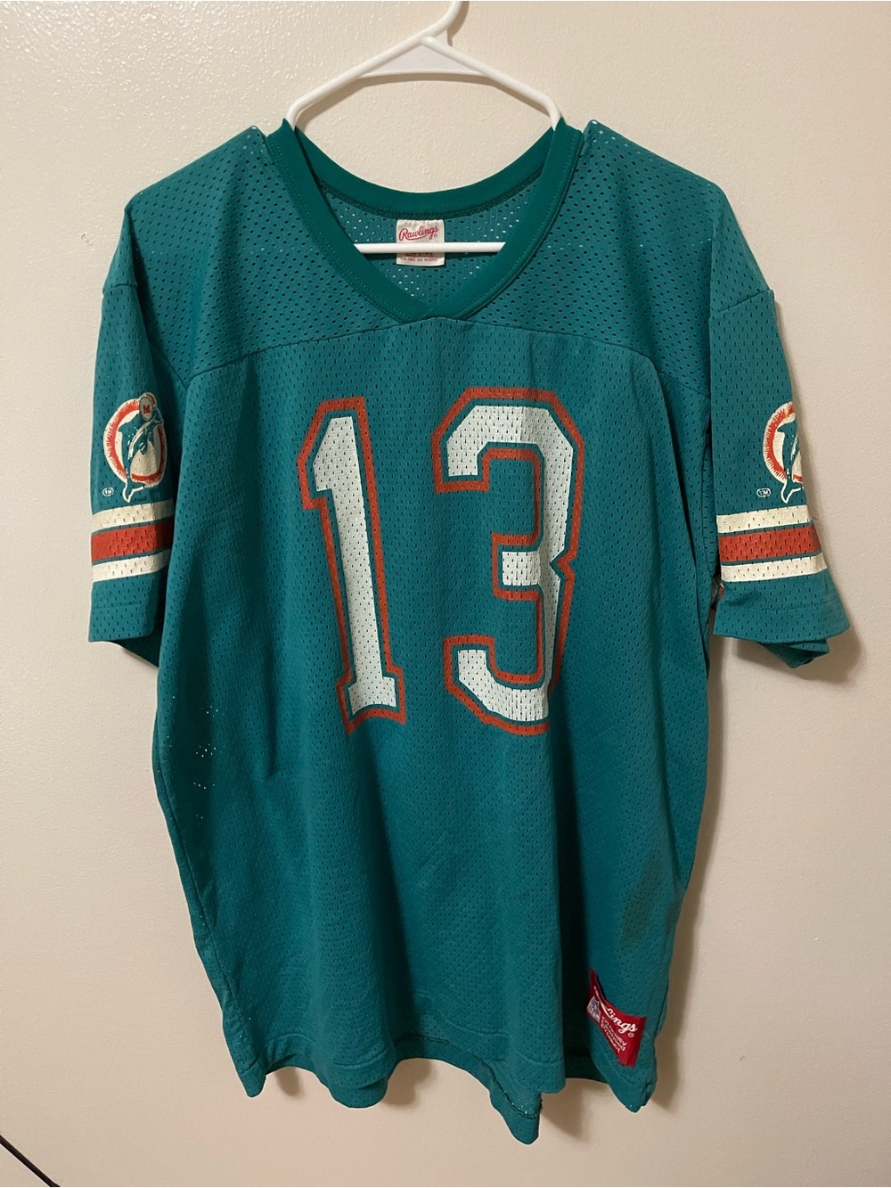 Dan Marino - Miami Dolphins Rawlings Teal Football Jersey with Orange #13